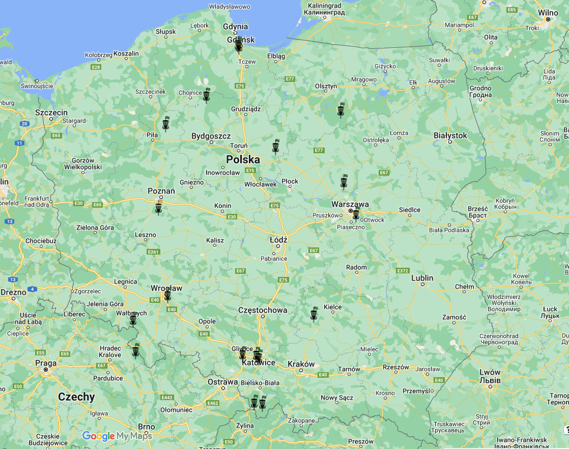 Mapa_disc_golf_w_Polsce